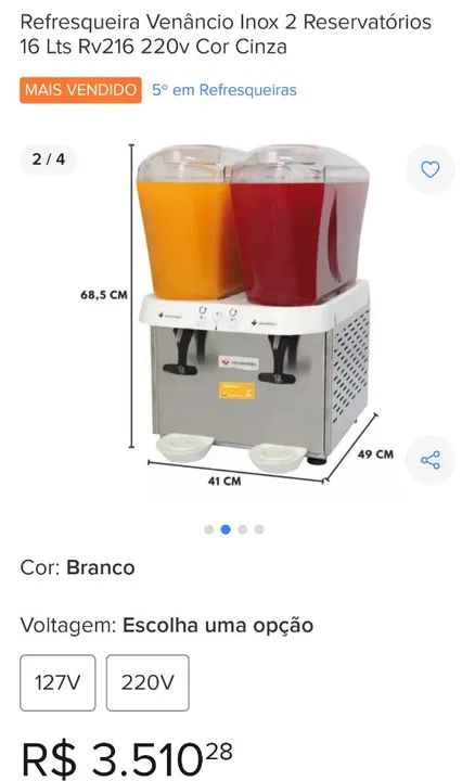 Refresqueira de sucos Venâncio 32 litros - Foto 4