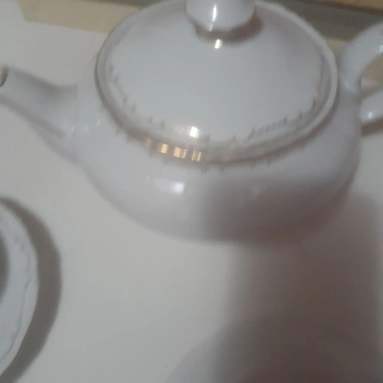 Jogo chá porcelana thun  Czechoslovakia 7 peças..filetadas - Foto 5