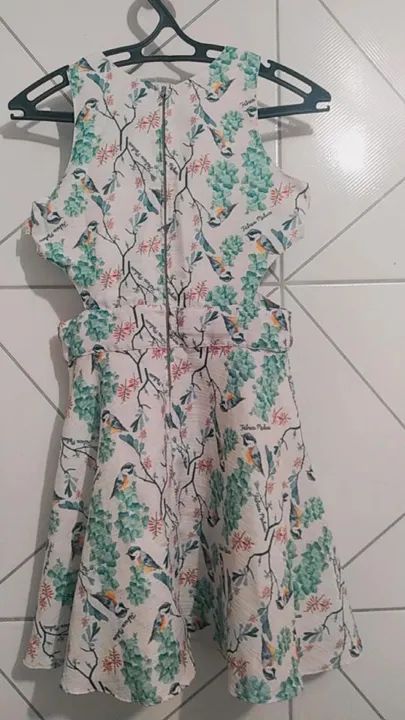 Vestido infantil estampado com pássaros - Foto 2