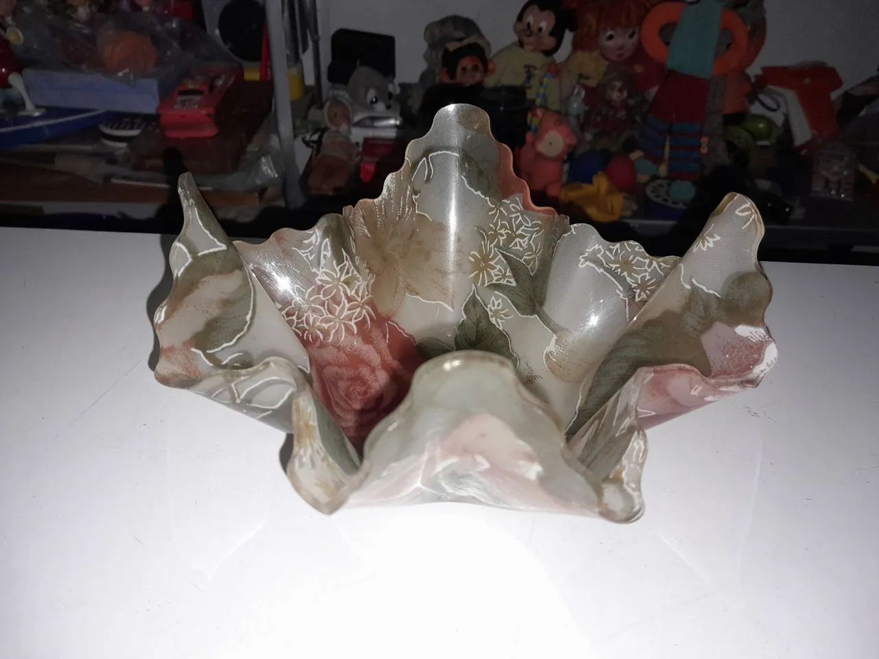 Centro de mesa ou floreira em acrílico design floral
