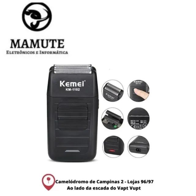 Barbeador Elétrico Shaver Sem Fio Kemei 2 Lâminas Km-1102