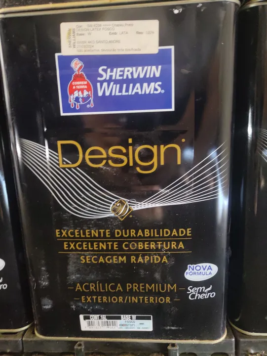 Tinta Látex Acrílico Sherwin Williams Premium Preto Fosco 