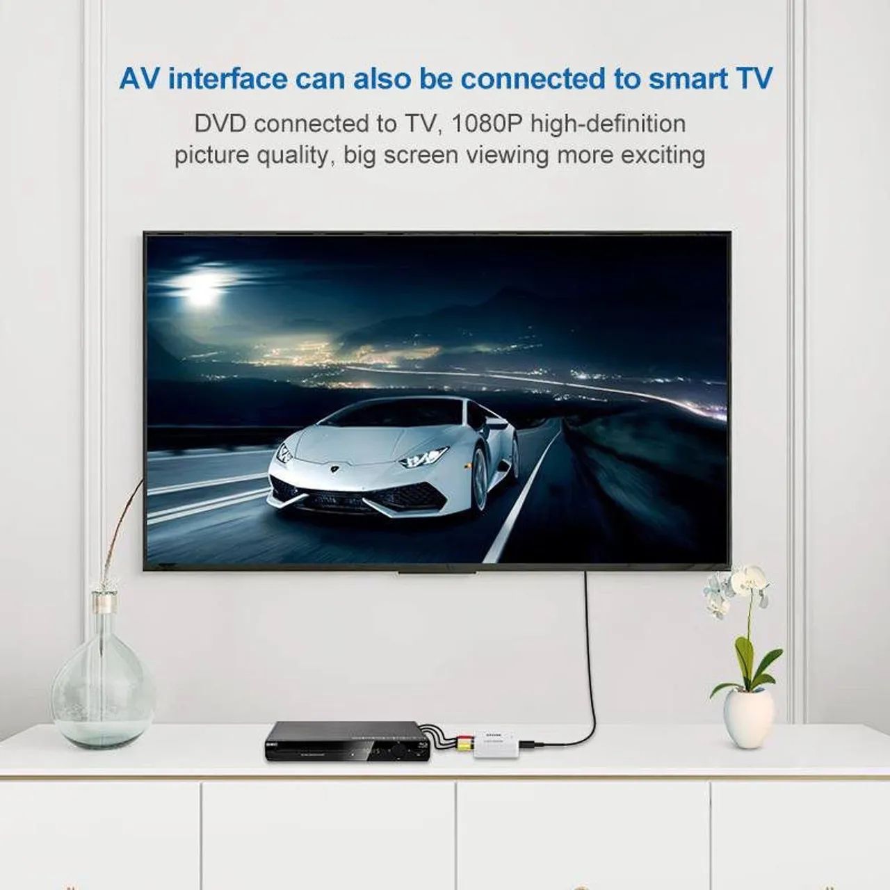 Conversor Av 3 Rca Para Hdmi Adaptador Vídeo Áudio Composto - Foto 4