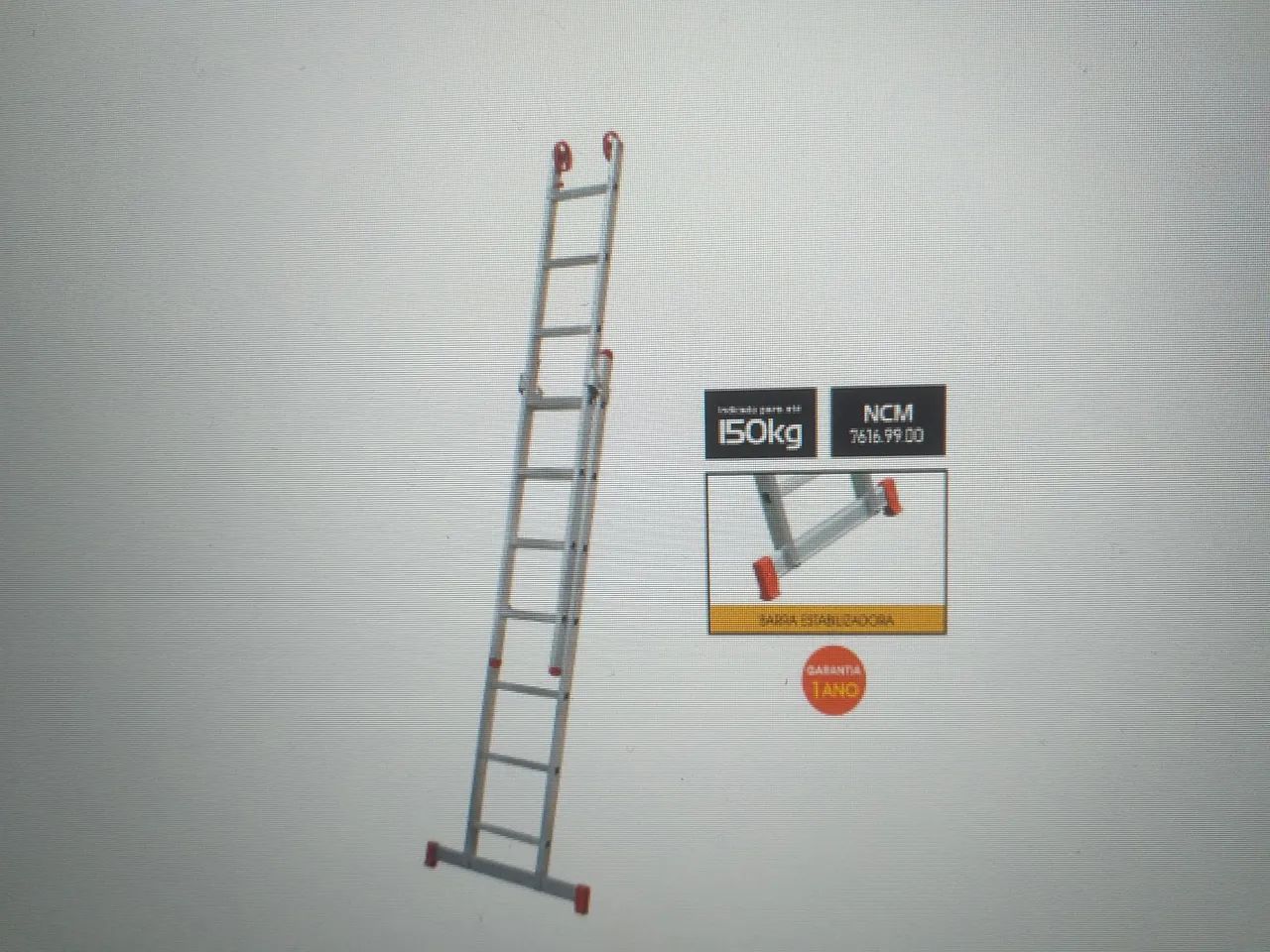 Escada de Alumínio Dobrável 7x2 = 14 Degraus  - Foto 2