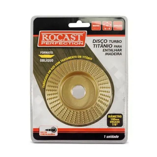 Disco titânio Para Entalhar Madeira 100mm 5080002 Rocast - Foto 2