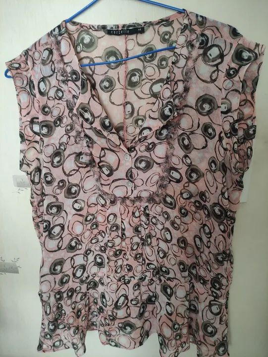 Blusa de seda feminina estampada