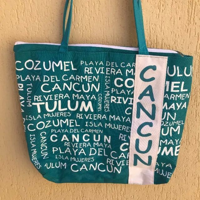 Bolsa De Praia Verde Azulada De Cancun  - Foto 2