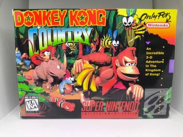 Caixa do Jogo Donkey Kong Country para Super Nintendo - Inclui Berço e Mini Manua - Foto 2