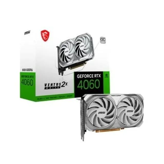 Placa de Vídeo Nvidia GeForce MSI RTX 4060 8GB Ventus OC White, 128 Bits, GDDR6, Dual Fan