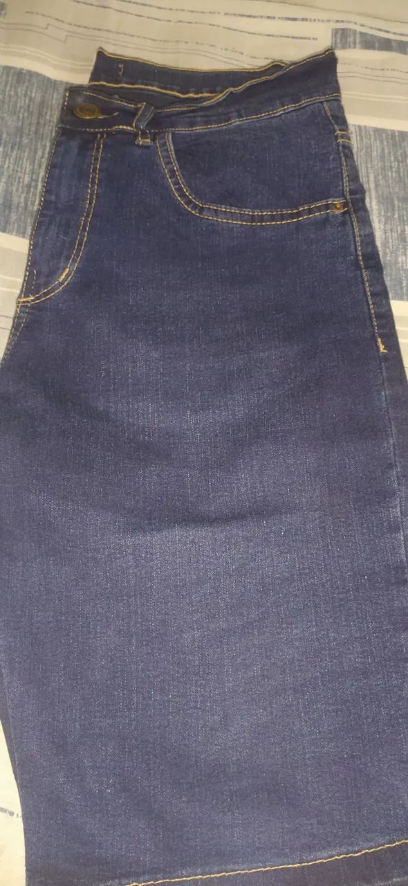 Bermuda Jeans Azul Escuro - Foto 2