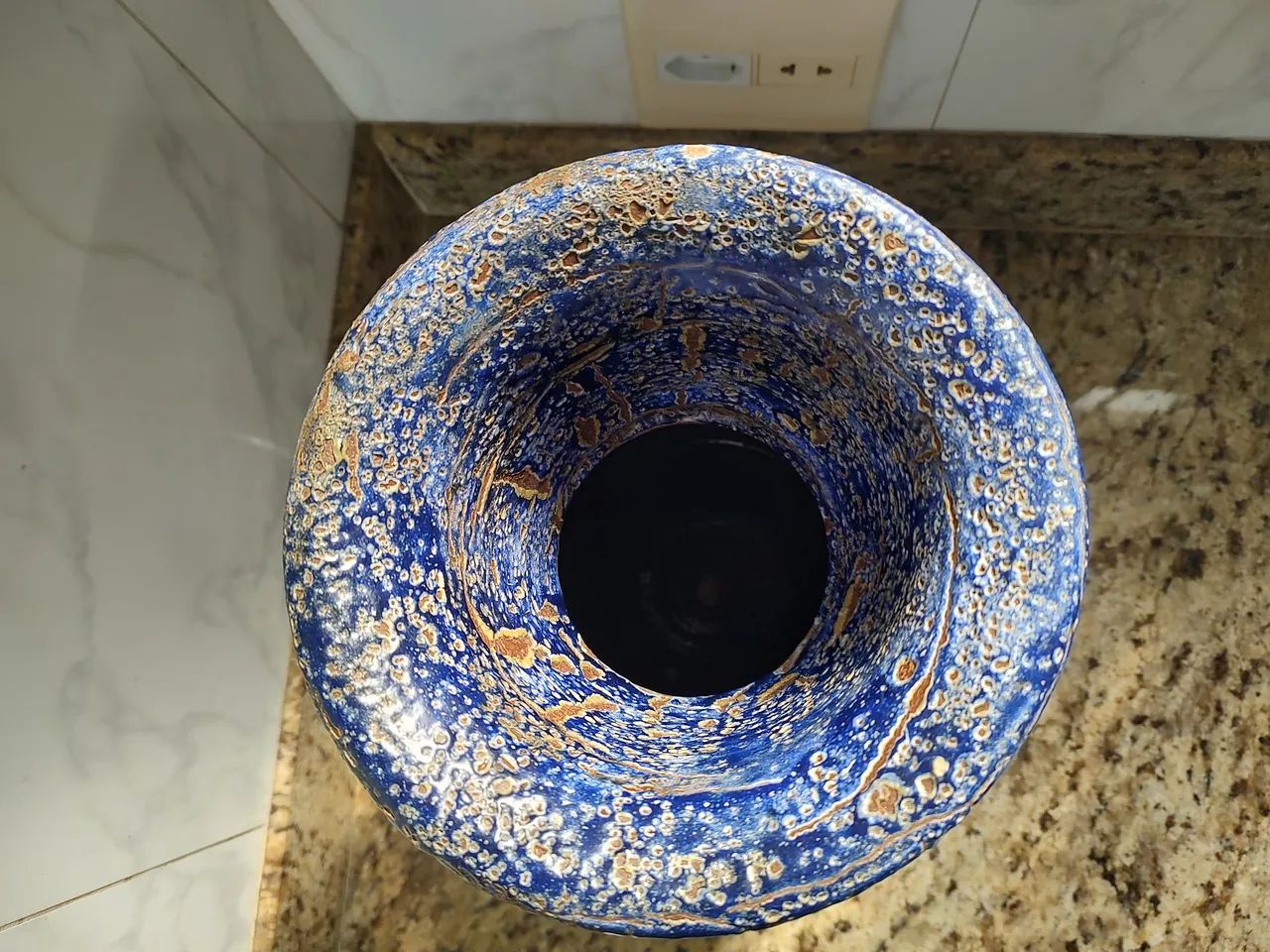 Vaso decorativo azul artesanal - Foto 4