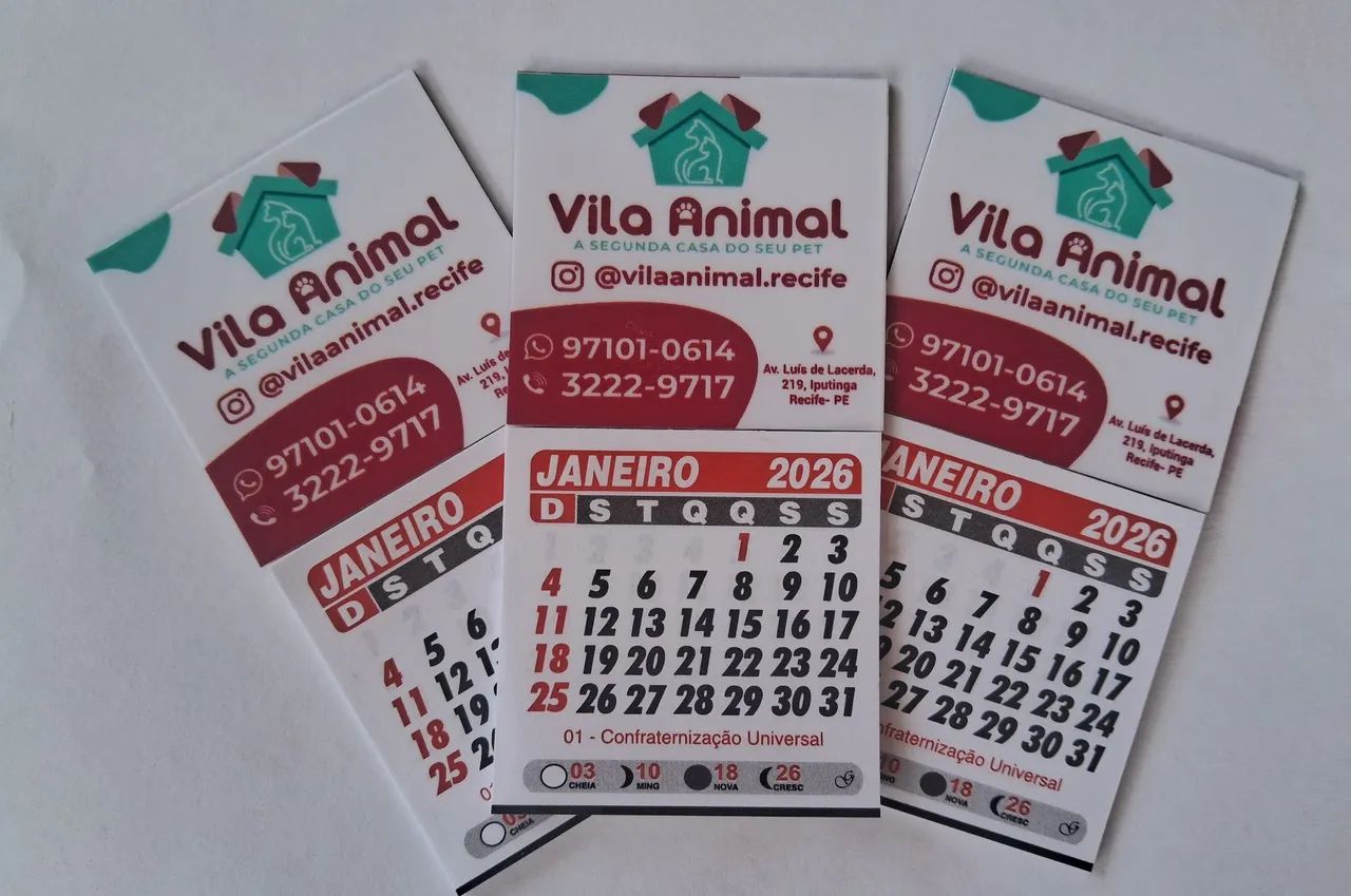 Imã de Geladeira com Calendário 2026