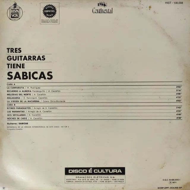 disco de vinil lp sabicas - tres guitarras tiene - Foto 2