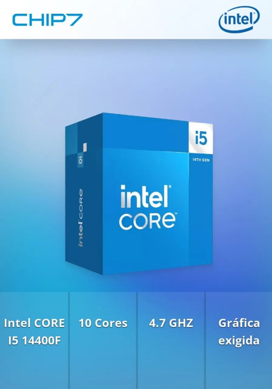 Processador Core i5 14400F, 3.5 GHz (4.7 GHz Turb),  LGA1700 , 14ª Geração,  Novo, Lacrado - Foto 2