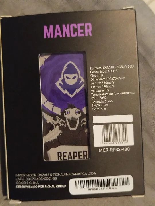 SSD SATA III 480GB MANCER REAPER S - CAPACIDADE 480GB - LEITURA 550 MB/s - ESCRITA 490MB/s - Foto 2
