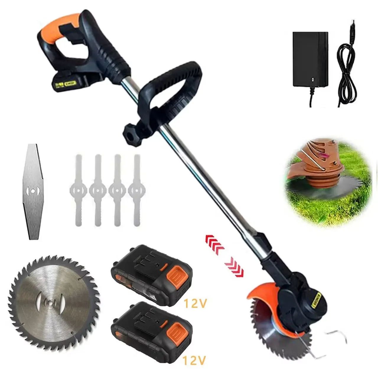Roçadeira Elétrica a Bateria 12V Poderoso e Versátil