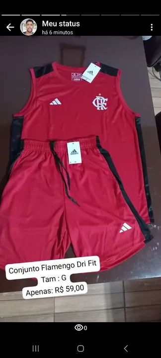 Conjunto Flamengo Dri Fit - Tamanho G