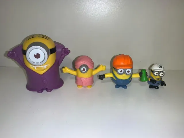Bonecos: Minions Coleção Mc Donalds Kit Com 4 - Bom Estado