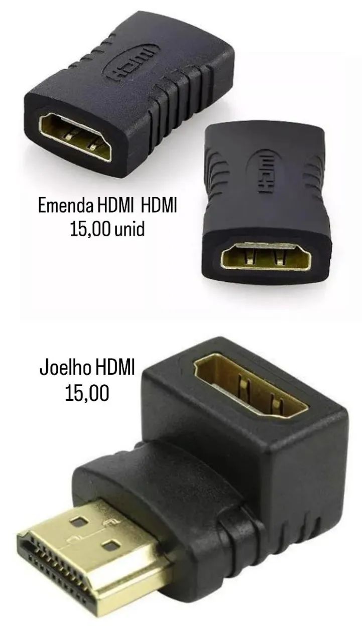 Conectores HDMI - Emenda, Joelho - Novos