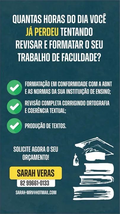 Formatação e revisão de trabalhos acadêmicos 