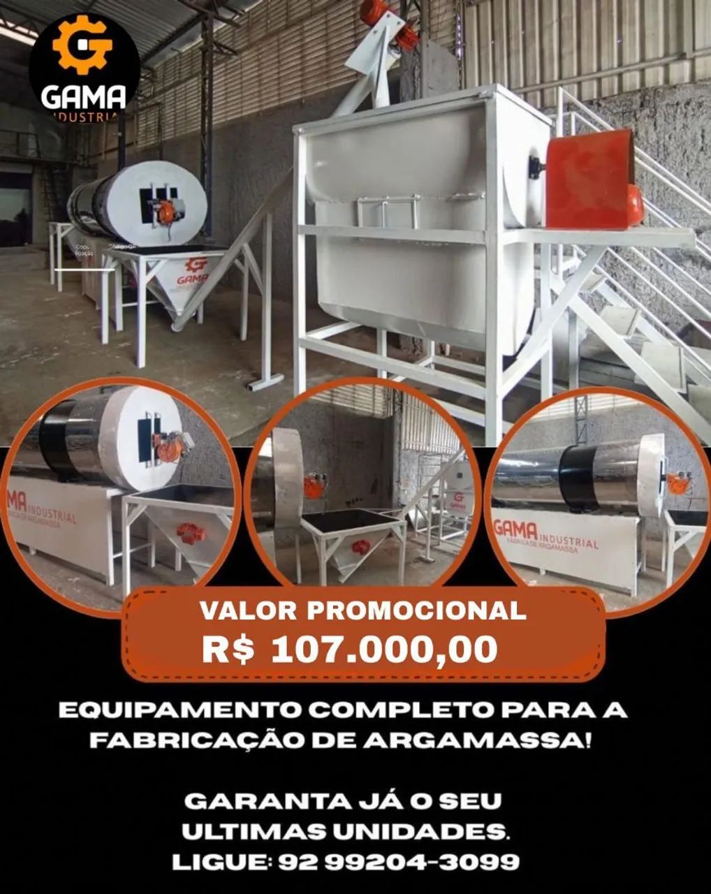 Máquina para fabricar argamassa 