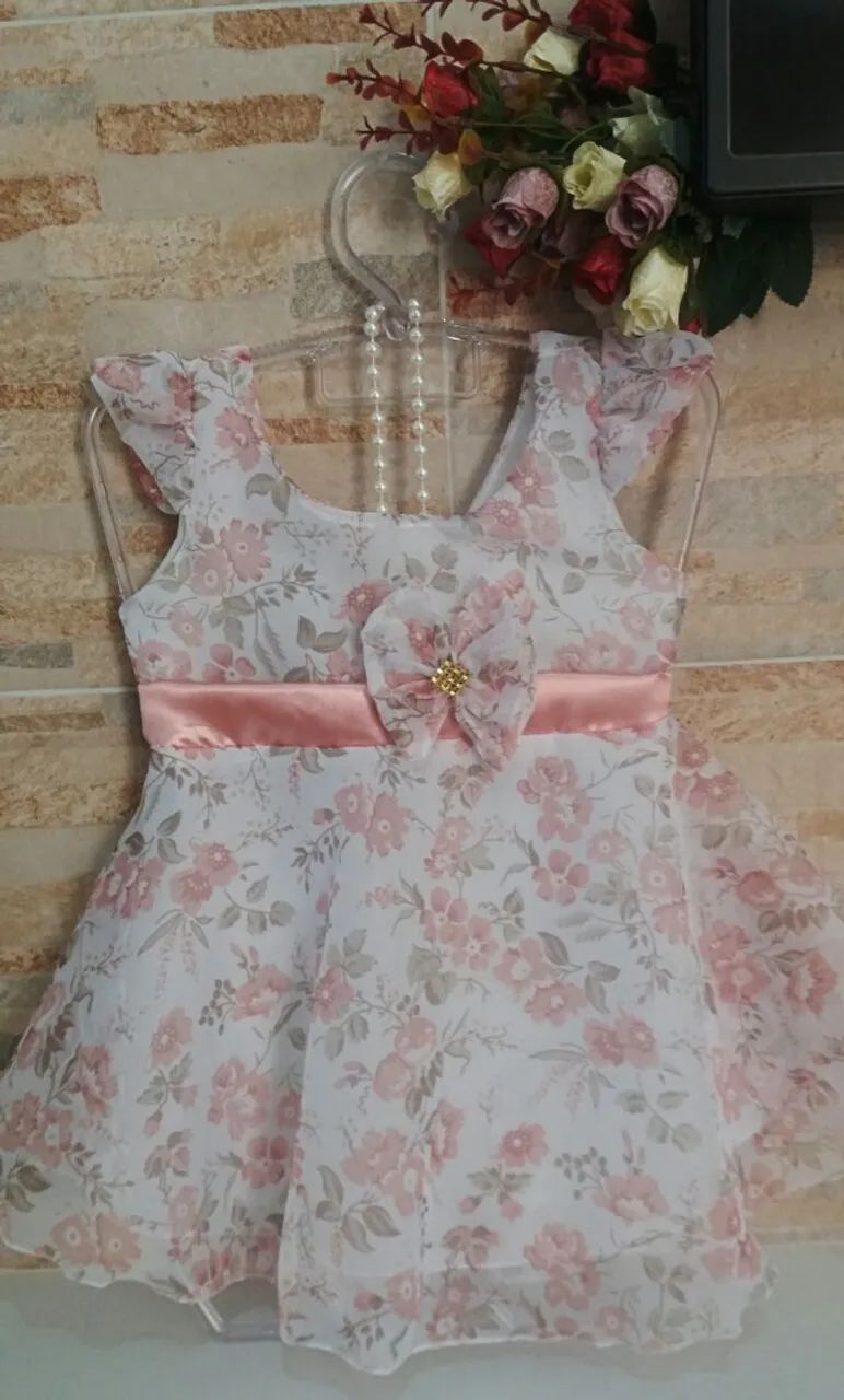 Vestido social simples Tam 6 a 18 meses 3 por R$100,00 - Foto 4