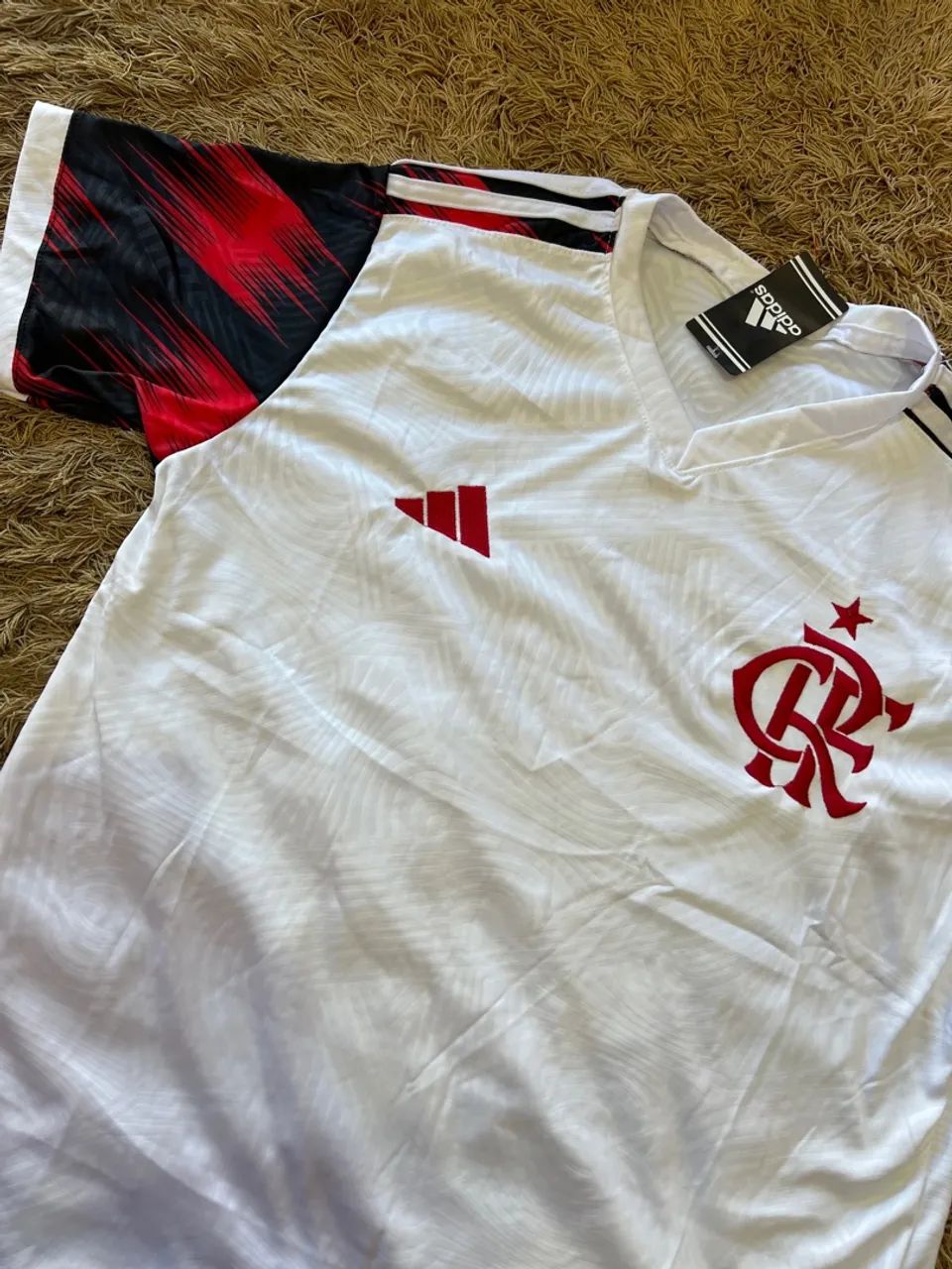Camisa do Flamengo branca tecido 3D - Foto 2