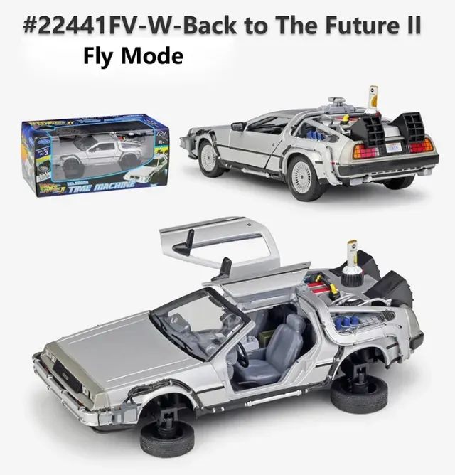 DeLorean De Volta Para o Futuro I, II e III - Welly 1/24 - Foto 2