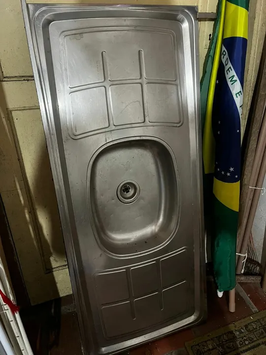 Pia de cozinha em aço inox