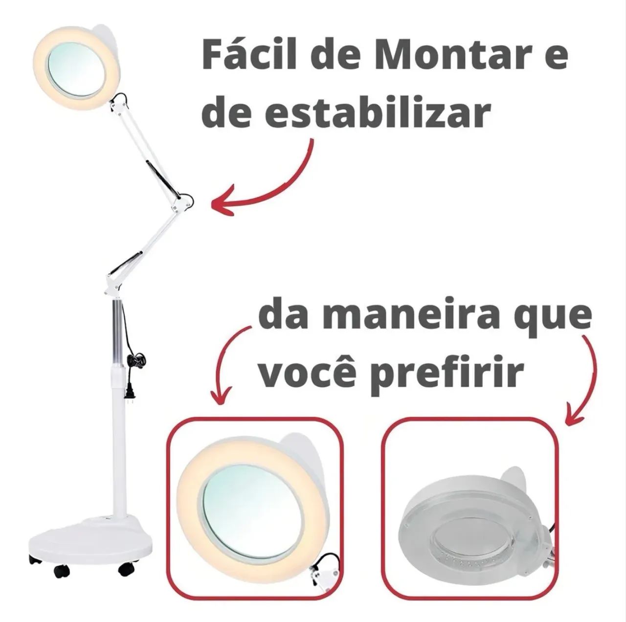 Luminaria Lupa 120 Leds 5x Limpeza Pele Depilacao - Foto 6