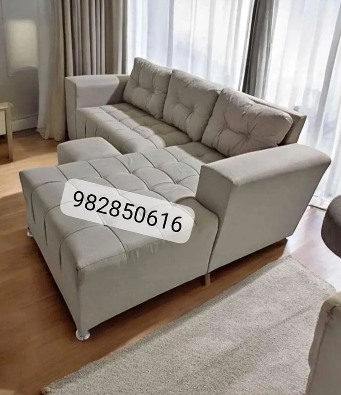 Sofá de canto moderno com chaise