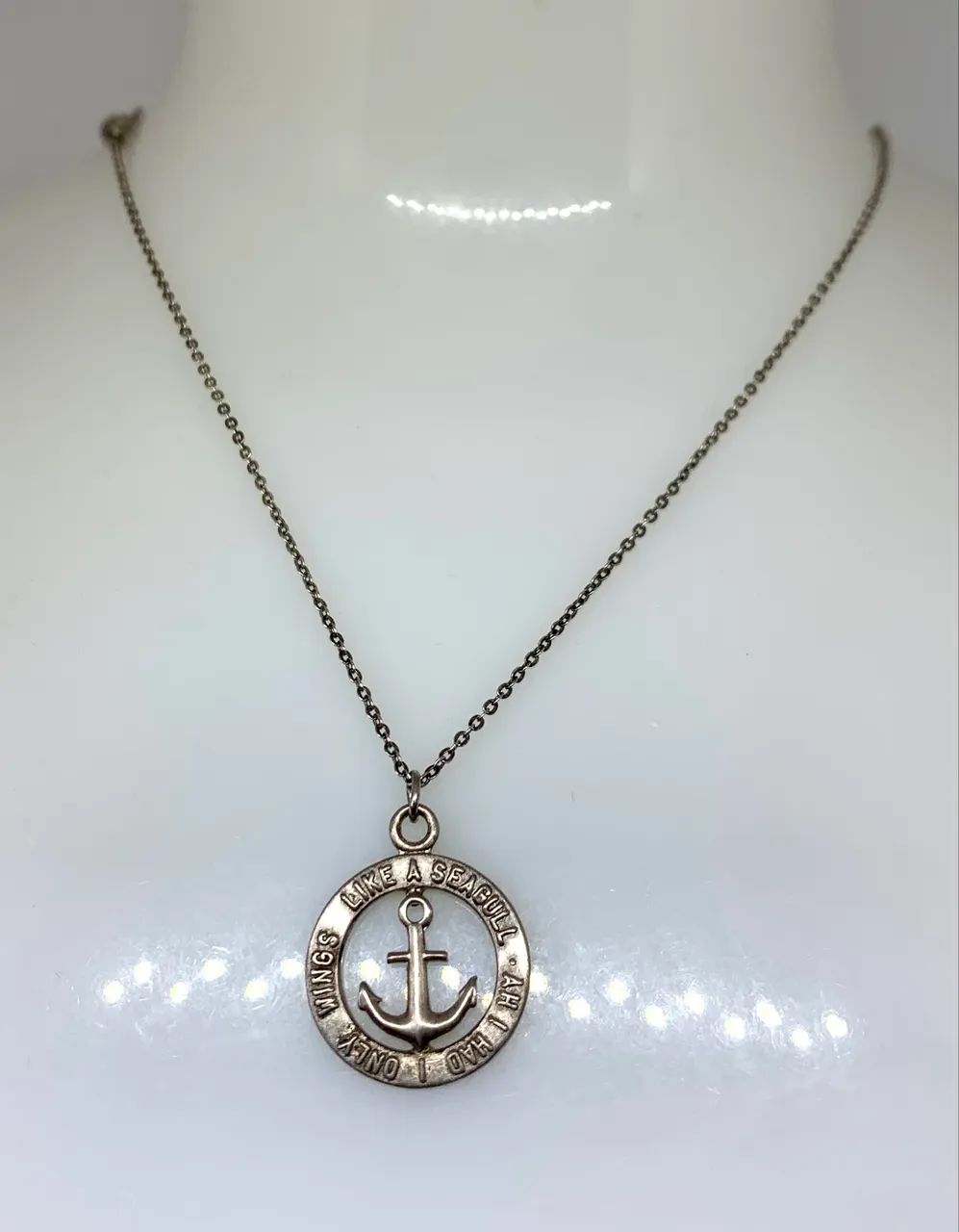 colar de prata 950 com pingente de âncora - Foto 5