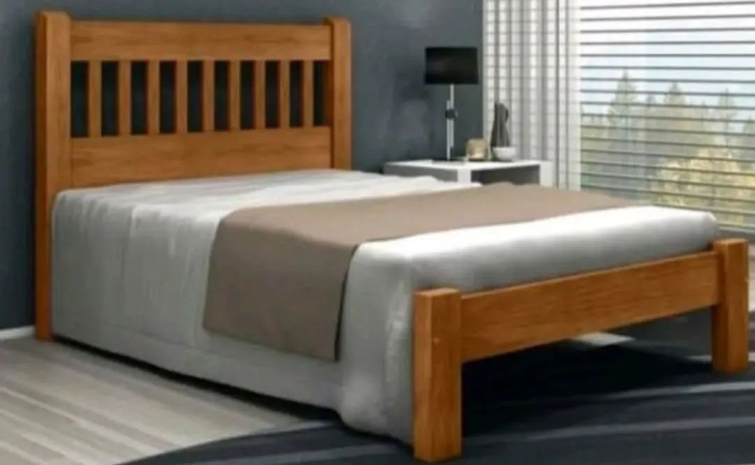 Cama de madeira maciça com design moderno64386070284290120