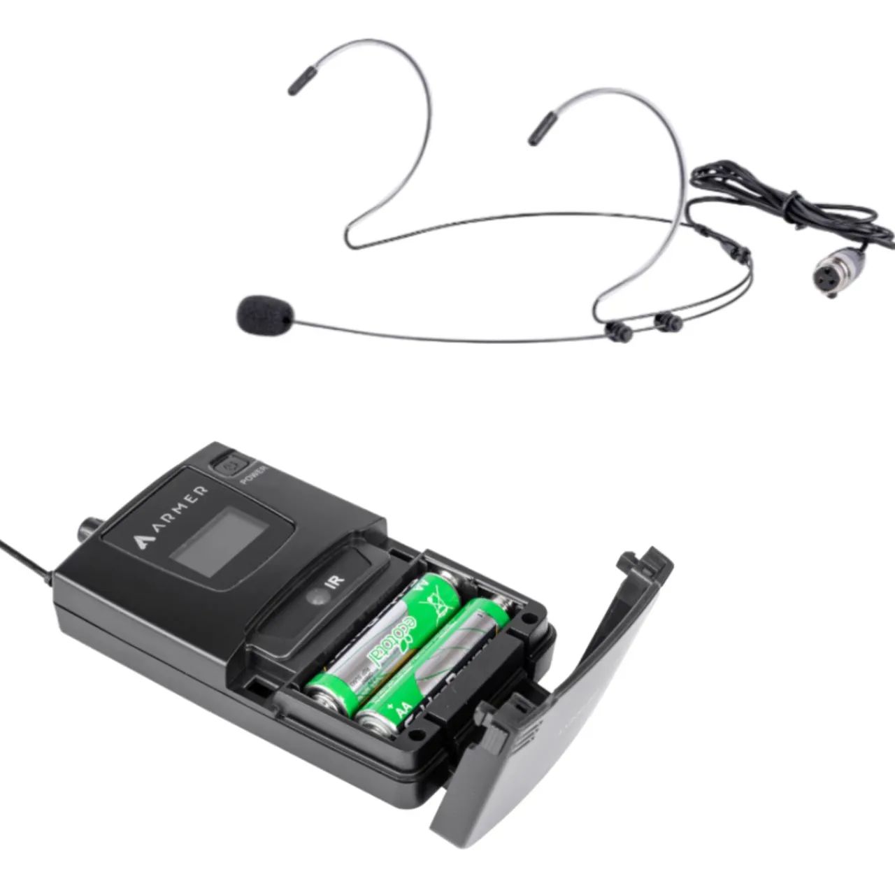 Microfone sem Fio Profissional Duplo Bastão + Headset Armer AX802MH - Foto 3