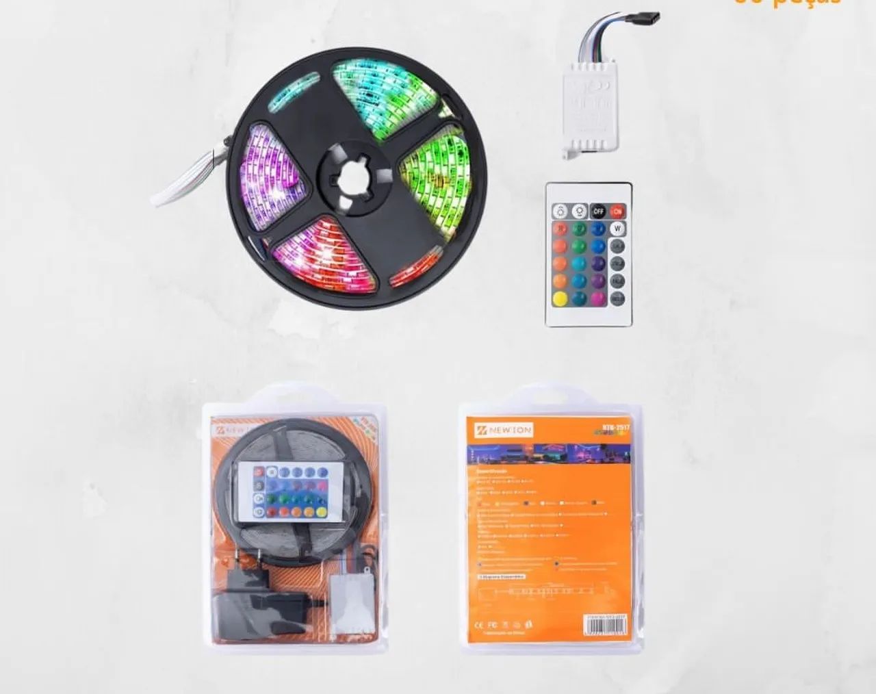 Fita de LED RGB com controle remoto