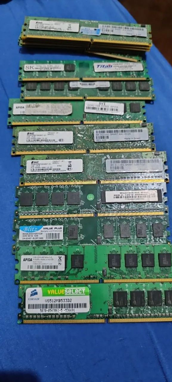 Memória Ram DDR1, DDR2, DDR3 Desktop e Notebook + SSD MSata 