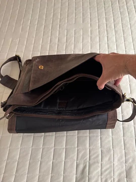 Bolsa de Ombro em Couro Marrom - Foto 3