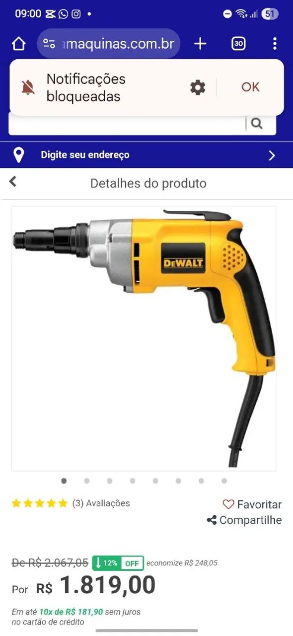 Parafusadeira com. Controle  de torqueDW268B264842832240897122