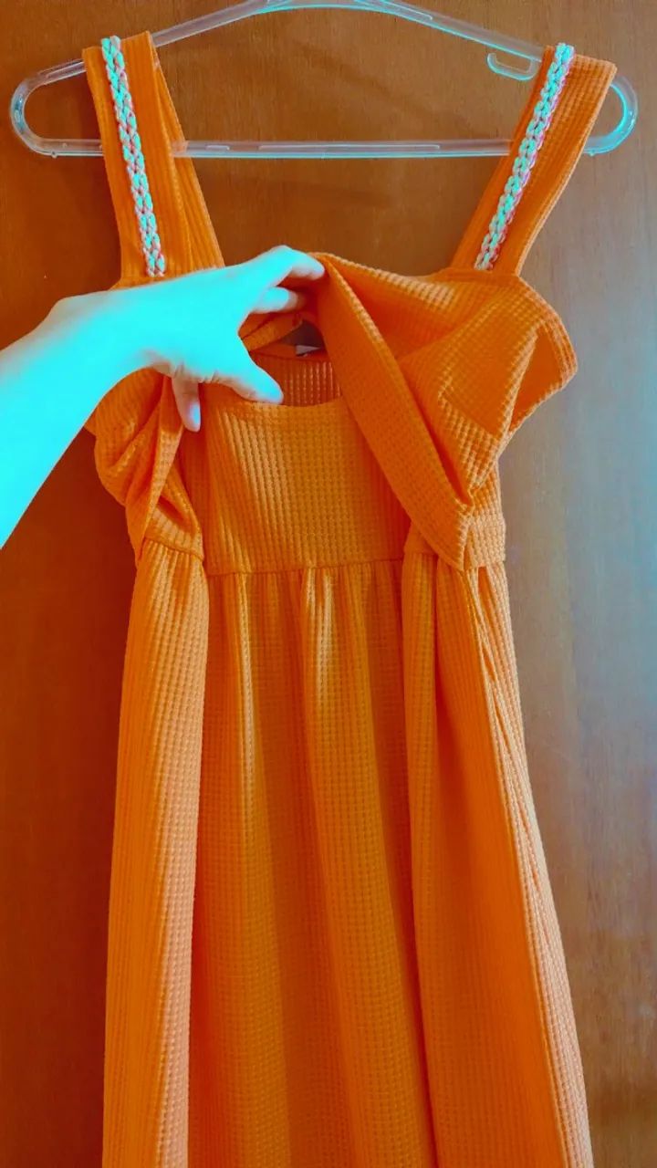 Vestido de Gestante - Emma Fiorezi - Laranja  - Foto 5