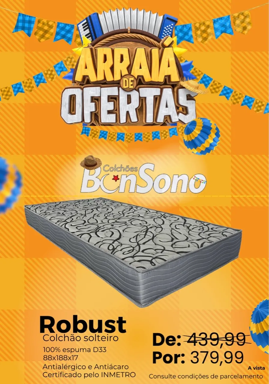 Colchão Solteiro Robust Ben Sono - Oferta Arraia!