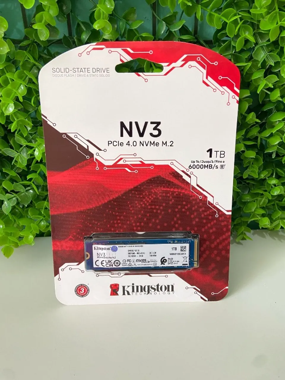 SSD Kingston NV3 1TB M.2 NVMe Leitura até 6000MB/s Gravação 4000MB/s