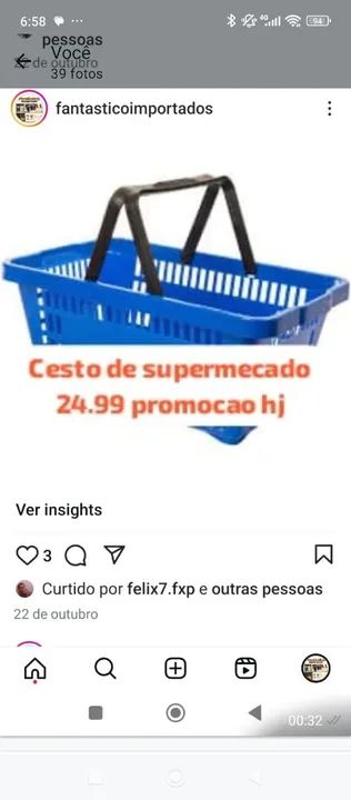 Cesto de Supermercado25.0 APENAS - Promoção!