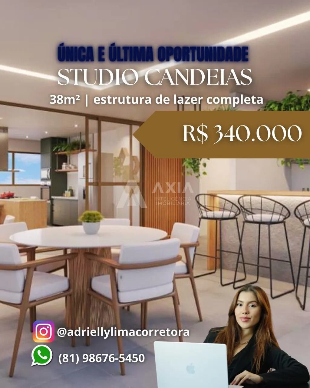 É agora ou nunca! Último Studio em Candeias Prontinho, a 50m da praia! Descrição: