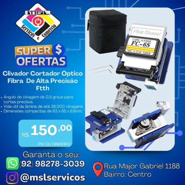 Clivador / Cortador Óptico de Alta Precisão FTTH - Para Fibra Monomodo e Multimodo!