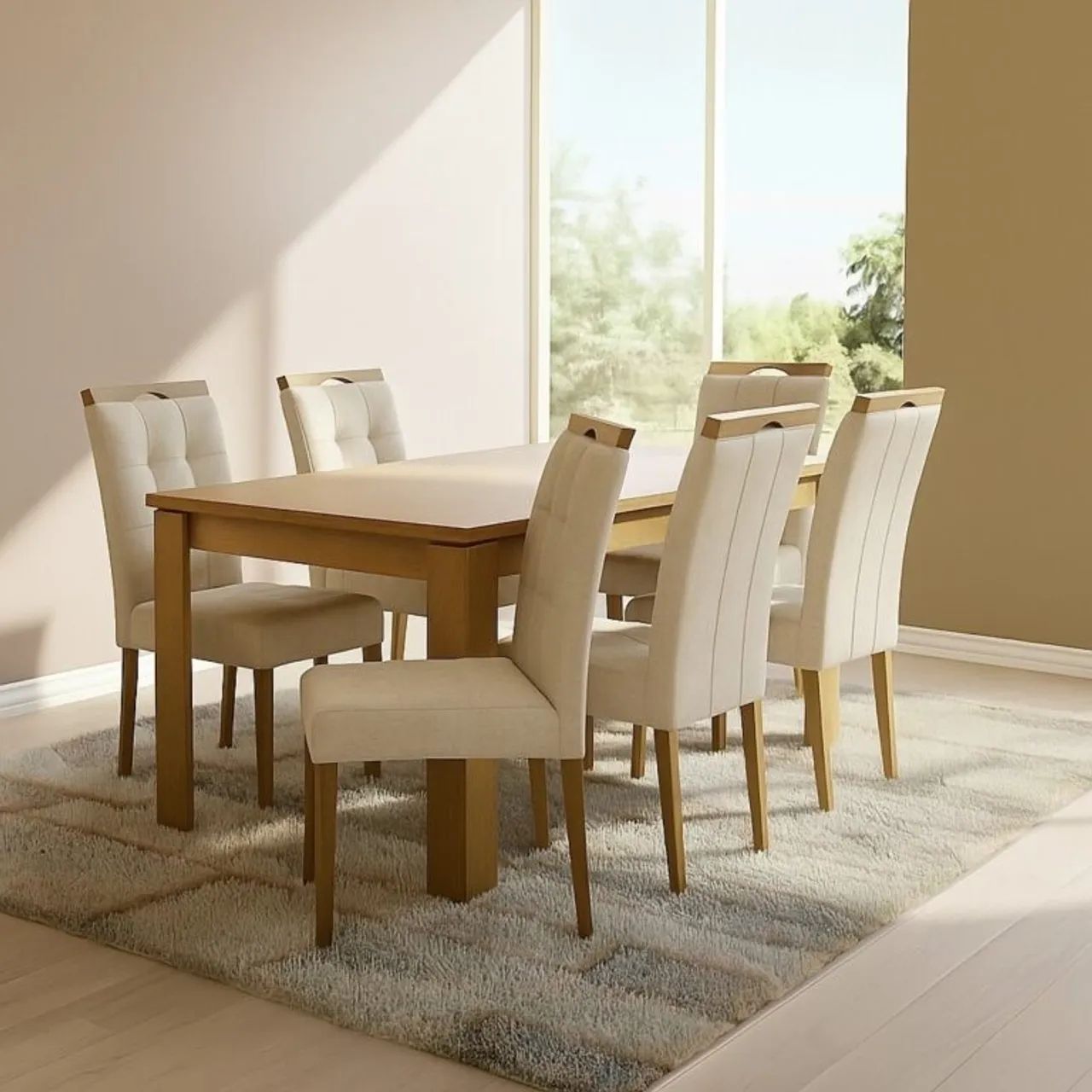 Mesa de Jantar com 6 Cadeiras em Madeira Lopas tt43 - Foto 3