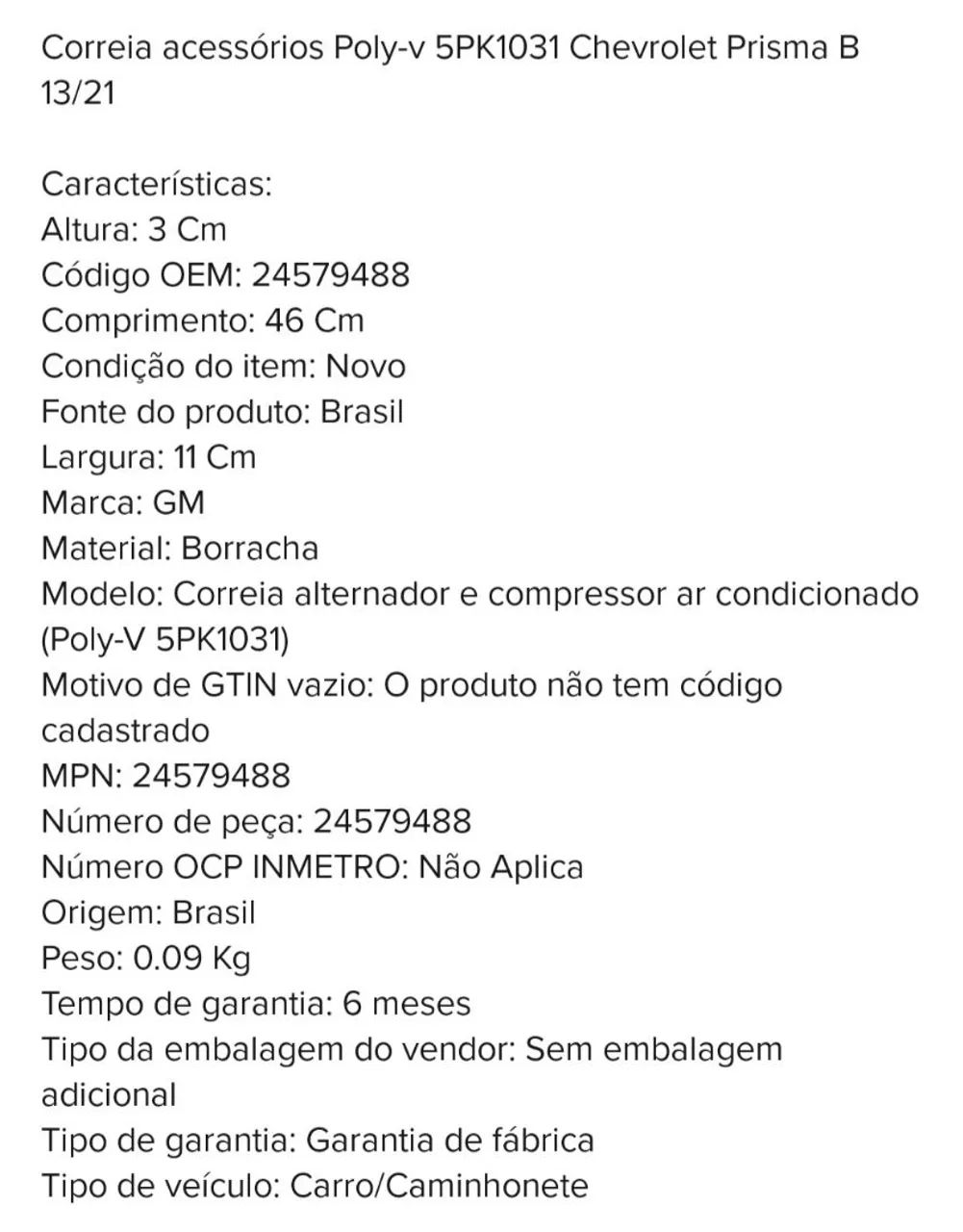 Correia poly v onix e prisma direção hidráulica  - Foto 4