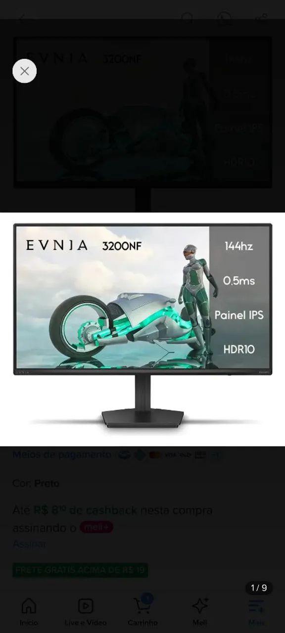 Monitor 24" 144hz - Novo na caixa