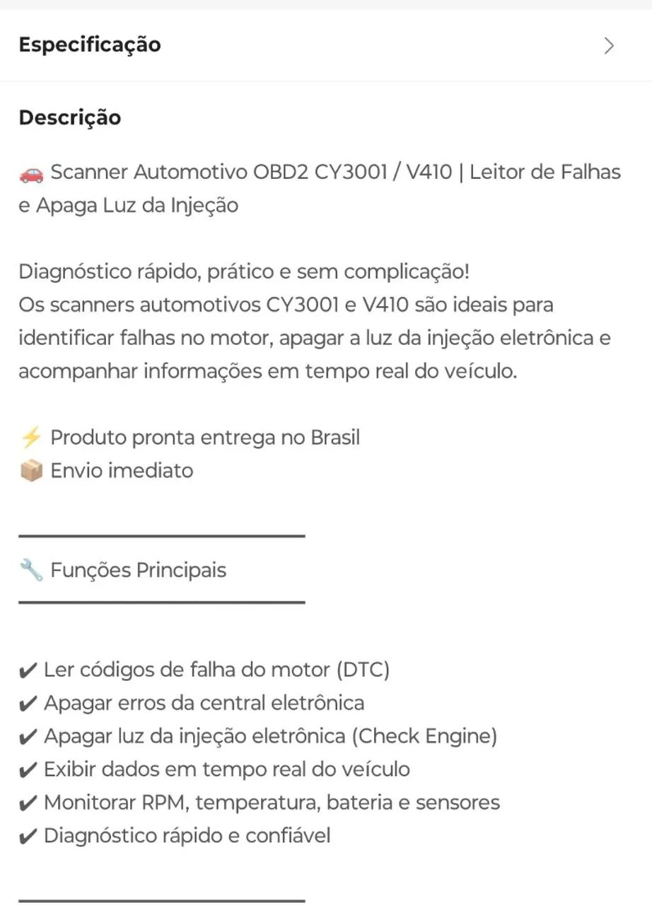 Scanner automotivo Obd2 - Foto 2