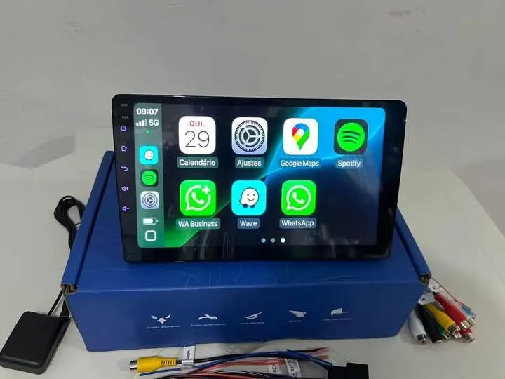 Multimídia  9P android  4ram  64g GB carplay YouTube wifi Waze Netflix universal  - Foto 3
