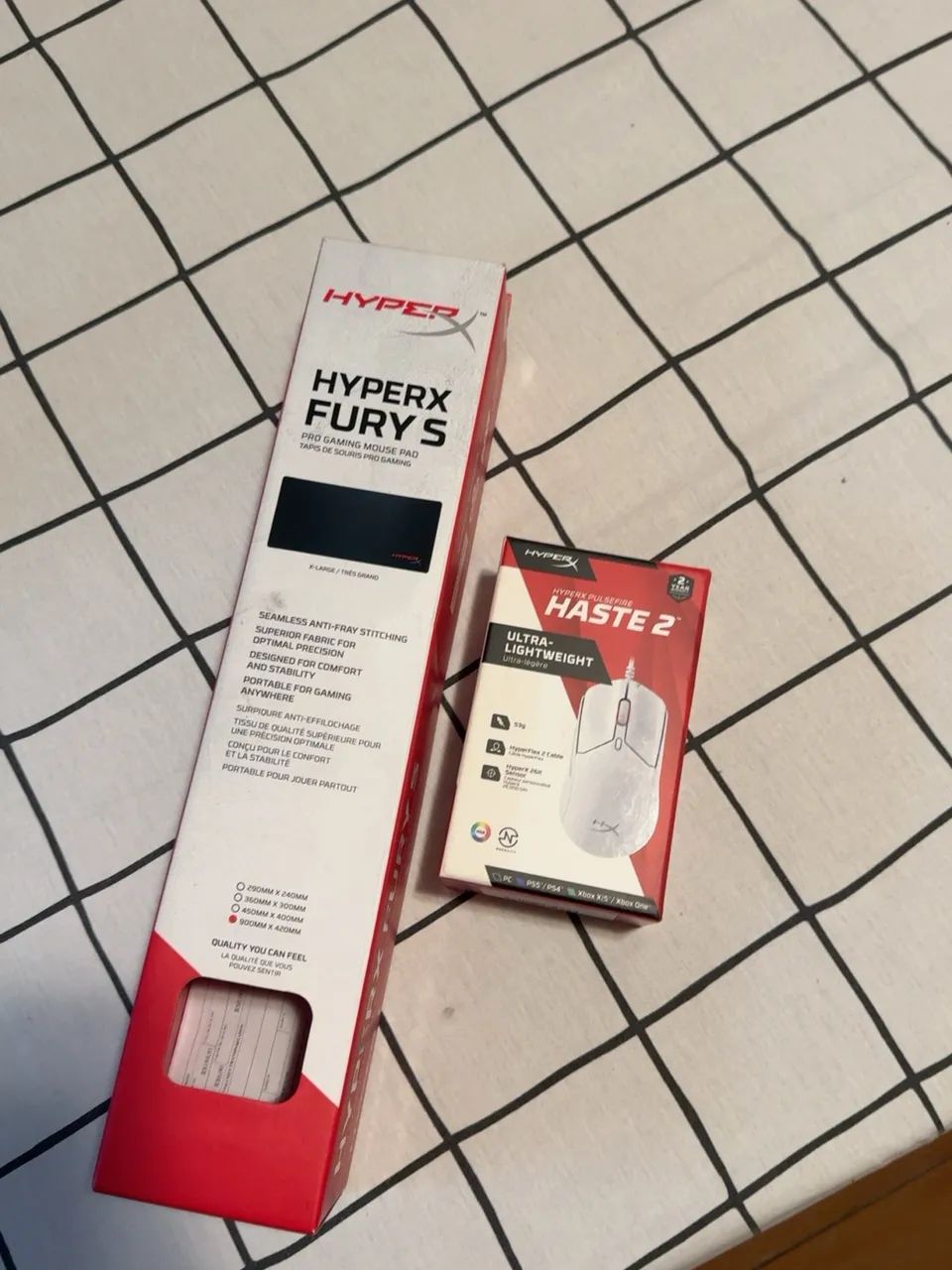 Mouse HyperX Pulsefire Haste 2 + Mousepad Fury S XL 90cm